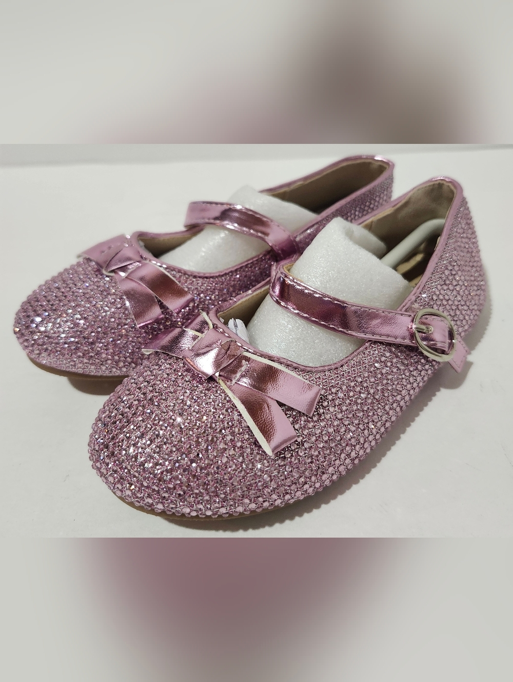 Thee Bron Sparkling Pink Girls Mary Jane Flats Size 10.5
